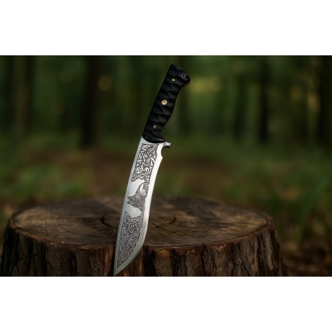 Kurt Gravürlü Kamp Bıçağı