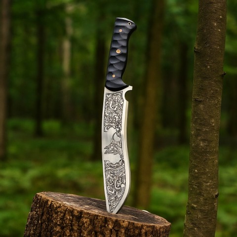 Kurt Gravürlü Kamp Bıçağı