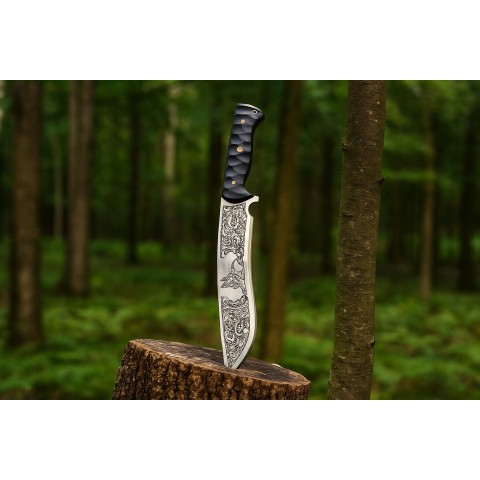 Kurt Gravürlü Kamp Bıçağı