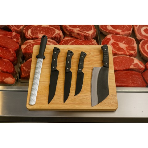 Profesyonel Kasap Seti Karadayı (Satır+Masat+Çanta)