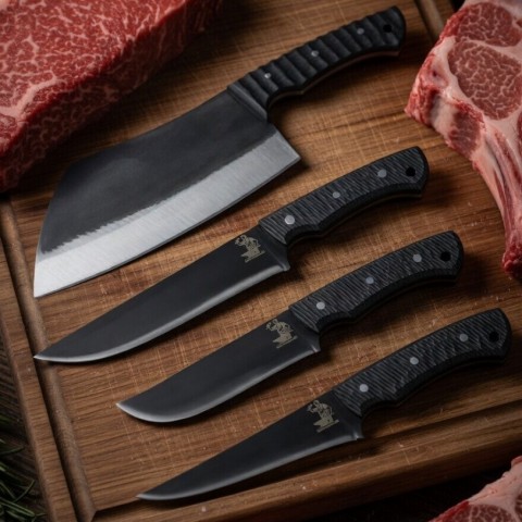 Profesyonel Kasap Seti Karadayı (Satır+Masat+Çanta)