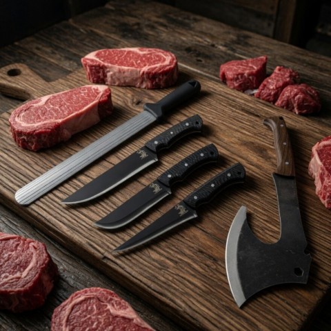 Profesyonel Kasap Seti Karadayı (Masat+Balta)