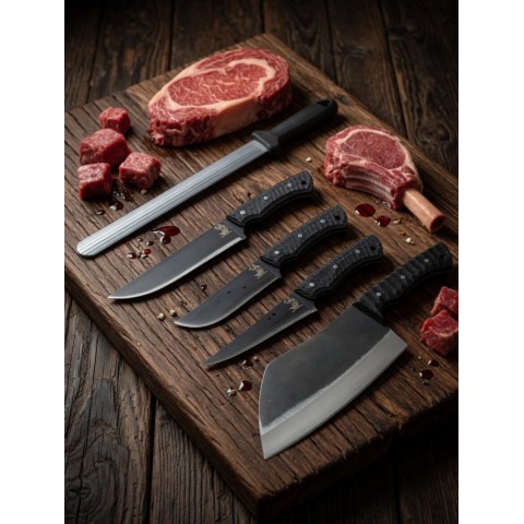 Profesyonel Kasap Seti Karadayı (Satır+Masat+Çanta)