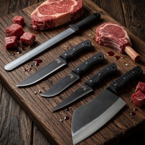 Profesyonel Kasap Seti Karadayı (Satır+Masat+Çanta)